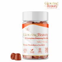 B Complex Gummy Health 100% Natural Sabor Morango 30 Gomas Fornece energia Glowing Beauty