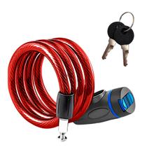 B-TEK - Cadeado Trava Bicicleta e Moto 70cm 2 Chaves Vermelho