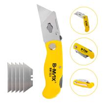 B-TEK - Estilete Canivete Dobrável Profissional 18mm 5 Lâminas