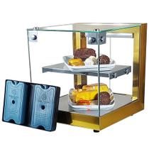 B-VFD32 - Vitrine fria Beta 32cm Dourada Dupla com 6 Gelo-X - Bivolt - Omega