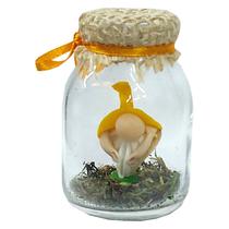 B17033 - boneco gnomos com cristais no vidro - 7cm - citrino