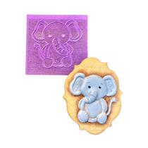 B20 carimbo para biscoitos confeitaria artesanato safari elefante - confeitaria dos moldes
