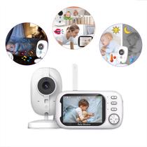 Babá Eletrônica 3.5" Visão Noturna Grava Video Voz Camera S/ Fio Zoom Modo Vox - Baby Monitor