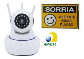 baba eletrônica 3 antenas mais placa Sorria Você esta sendo Filmado
