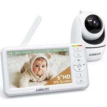 Babá Eletrônica ANMEATE 5" HD 720P com Panorâmica, Inclinação, Zoom e Bateria de 48h Babá Eletrônica ANMEATE 5" HD 720P com Panorâmica, Inclinação, Zoom e Bateria de 48h