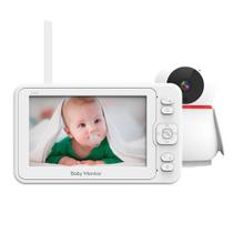 Babá Eletrônica Baby Monitor Tela Lcd de 5" Câmera Sem Fio Branca