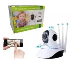 Babá Eletrônica Câmera Ip Wifi Visão Noturna S/fio 3 Antenas