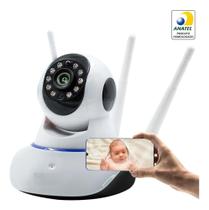 Babá Eletrônica Câmera Wi-fi Visão Noturna C/microfone S/fioz 3 antenas