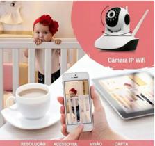 Babá Eletrônica Câmera Wifi Visão Noturna S/fio 3 Antenas