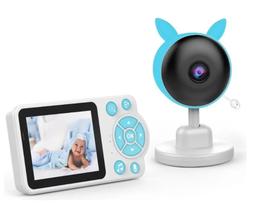 Babá Eletrônica Sem Fio Tela Lcd 2.8 Polegada Câmera Noturna Cor Azul - baby monitor