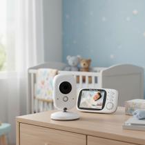 Babá Eletrônica VB603 Baby Monitor com Visão Noturna, Áudio Bidirecional e Sensor de Temperatura Branco
