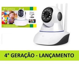 Babá Eletrônica Wifi Sem Fio Visão Noturna Microfone Hd Ip Infantil giratória 3 antenas com app 360º