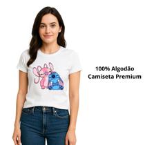 BaBaby Look Lilo Stitch Super Delicada Feminina 100%Algodão Gola Redonda Alta Qualidade BaBaby Look Lilo Stitch Super Delicada Feminina 100%Algodão Gola Redonda Alta Qualidade