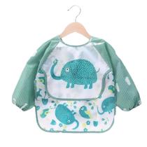 Babador Avental Manga Longa Impermeável Cata Migalhas - Blw - Elefante Verde