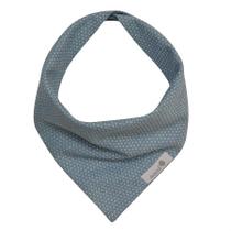 Babador bandana azul jeans claro risquinhos branco