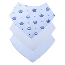 Babador Bandana Bebê Kit Com 3 Menino Coroa Azul