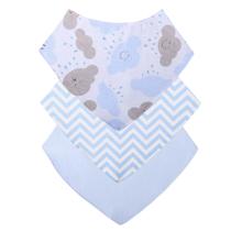 Babador Bandana Bebê Kit Com 3 Menino Nuvem Azul