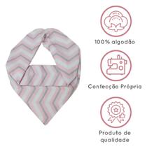 Babador Bandana Bebe Menina Acessorio Fotos e Alimentação Maternidade Baby Chevron Rosa - Baby Deluxe