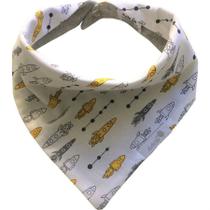Babador bandana branco foguete amarelo