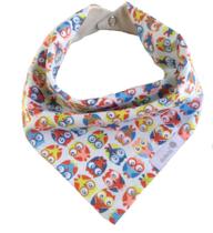 Babador bandana corujinha colorida