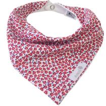 Babador bandana floral miúdo vermelho