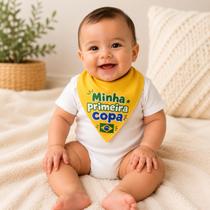 Babador Bandana Futebol para Bebê Ajustável e Confortável
