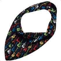 Babador Bandana Guitarrinhas Coloridas Musica enxoval Rock meninos meninas - Family Rock