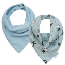 Babador Bandana Impermeável Baby Joy Bichos Azul - 2 Unidades Babador Bandana Impermeável Baby Joy Bichos Azul - 2 Unidades