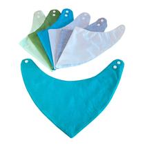 Babador Bandana Impermeável - Kit com 3 (tons de verde e variadas)