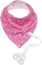 Babador Bandana Para Bebê Com Forro Impermeável E Prendedor De Chupeta Coração Buba Baby
