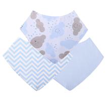 Babador Bandana Para Bebê Menino Nuvem Azul Kit Com 3 - Mariana Enxovais
