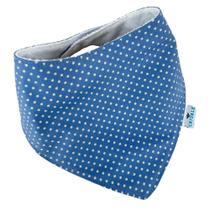 Babador Bandana Slim - Poá Azul Jeans - 1 peça Babador Bandana Slim - Poá Azul Jeans - 1 peça