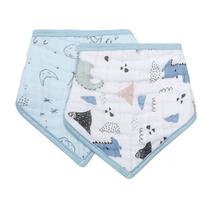Babador Bandana Soft 100% Algodão Com 3 Camadas Tamanho Unico 02 Unidades Baby Papi Cor:Jurassic