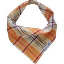 Babador bandana xadrez laranja