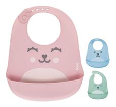 Babador Bebê Buba Silicone Gummy Impermeável Rosa