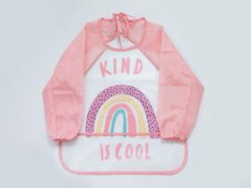 Babador bebê impermeável com manga longa bolso pega migalhas - Camesa