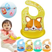 Babador Bebe Impermeável Migalha Silicone Animais Blw Infant