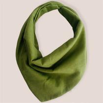 Babador Bebe Menina ou Menino Bandana 100% Algodão Verde Musgo