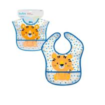 Babador Bebê Tigrinho Impermeável Com Pega Migalhas Fecho com tiras autocolantes Fácil de Lavar Alimentação Diária Introdução Alimentar Bebê 3 Meses Buba 15341