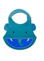 Babador Cata Migalhas Silicone Elefante Azul - Kababy