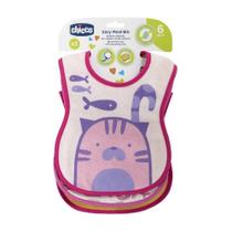 Babador Chicco Easy Meal 6M+ Conjunto Gatinho Com 3 Peças