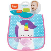 Babador com bolso unicornio para bebes buba baby