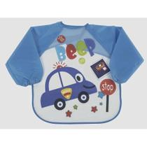 Babador Com Manga Blw Carro Azul - Kababy