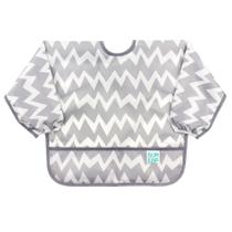 Babador de bebê Bumkins de manga comprida cinza Chevron 6-24 Mos Babador de bebê Bumkins de manga comprida cinza Chevron 6-24 Mos