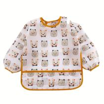 Babador De Manga Longa Unitário Bebê Ursinho Gravata Neném