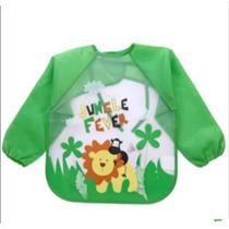 Babador de Plástico Avental Manga Longa Impermeável Atividades Infantil Alimentação BLW Bebe Criança Meninas e Meninos - Miniso