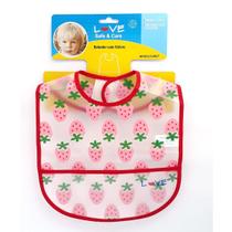 Babador de Plástico Com Bolso Fácil de vestir Love Morango Babador de Plástico Com Bolso Fácil de vestir Love Morango