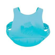 Babador de Silicone Azul com Cinta e Bolso Cata Migalhas Babador de Silicone Azul com Cinta e Bolso Cata Migalhas