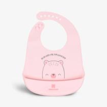 Babador de Silicone Bear Pink KikkaBoo