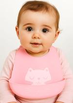 Babador De Silicone Bebê Com Pega Migalhas Impermeável